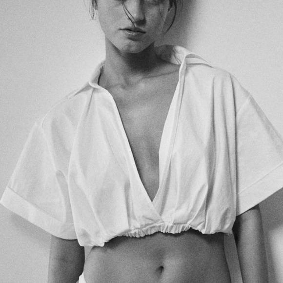Zara linen crop shirt - Picture 2 of 3